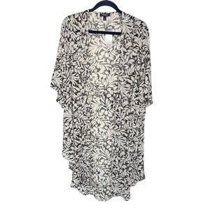 Torrid Textured Chiffon‎ Kimono Sheena Floral Deep Black Size 1X NEW